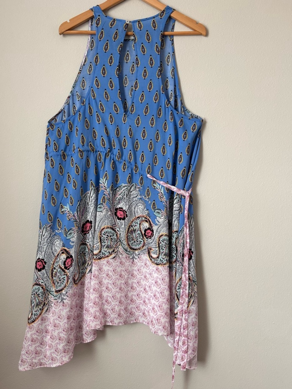 Free People Blue and Pink Paisley Halter Mini Dress - Picture 7 of 12